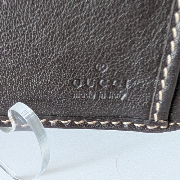Gucci GG Vintage Brown Monogram Long Wallet with Gold Heart Snap - Picture 9 of 12